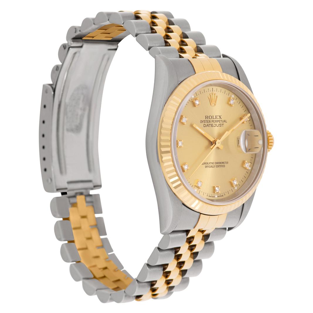 Two-Tone Rolex Datejust Gold & Stainless Steel Automatic Wristwatch Ref 16233 In Excellent Condition In Surfside, FL