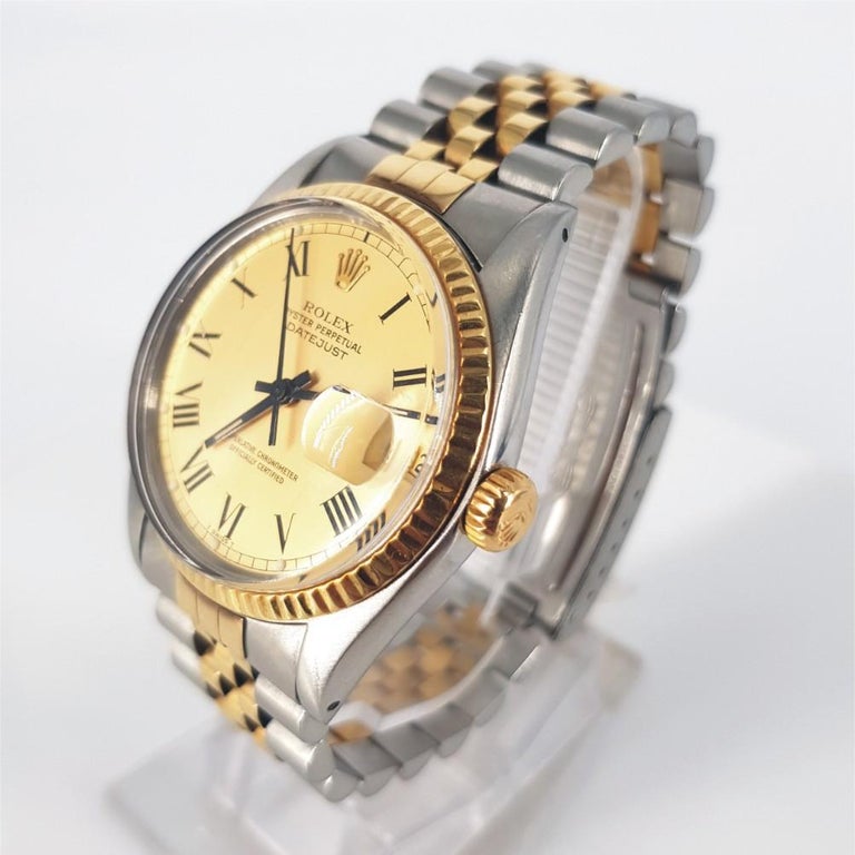 Modern Two Tone Rolex Oyster Perpetual Date Just Watch For Sale
