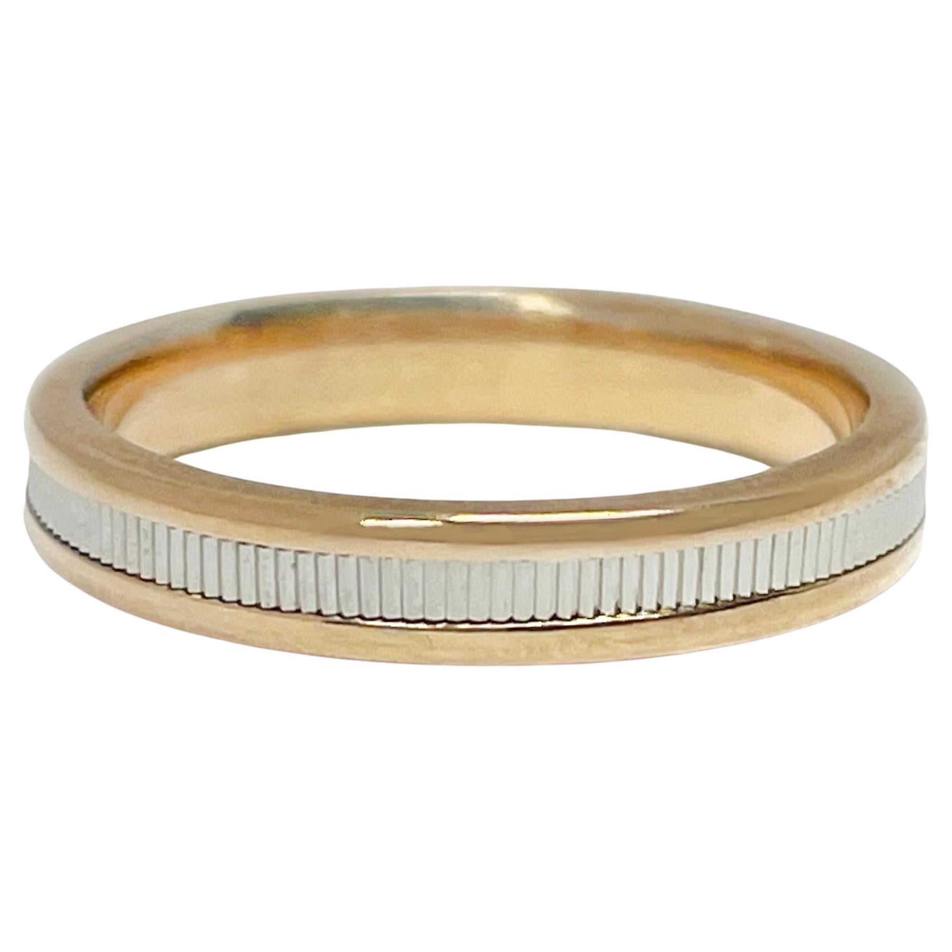 Two-Tone Rose Gold Fluted Band