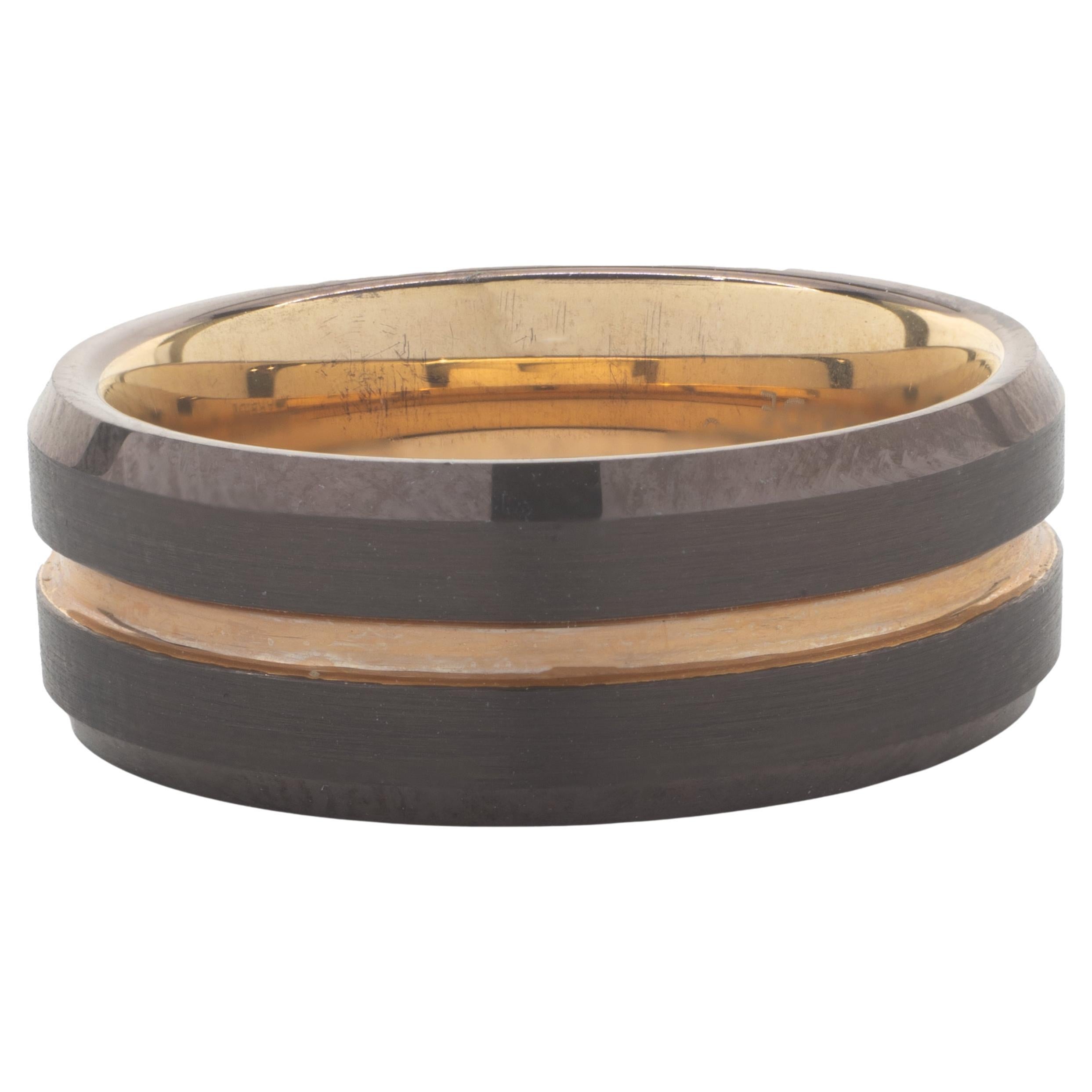 Black Sapphire Tungsten Carbide 8mm Band Triton TC.850/925 For Sale at