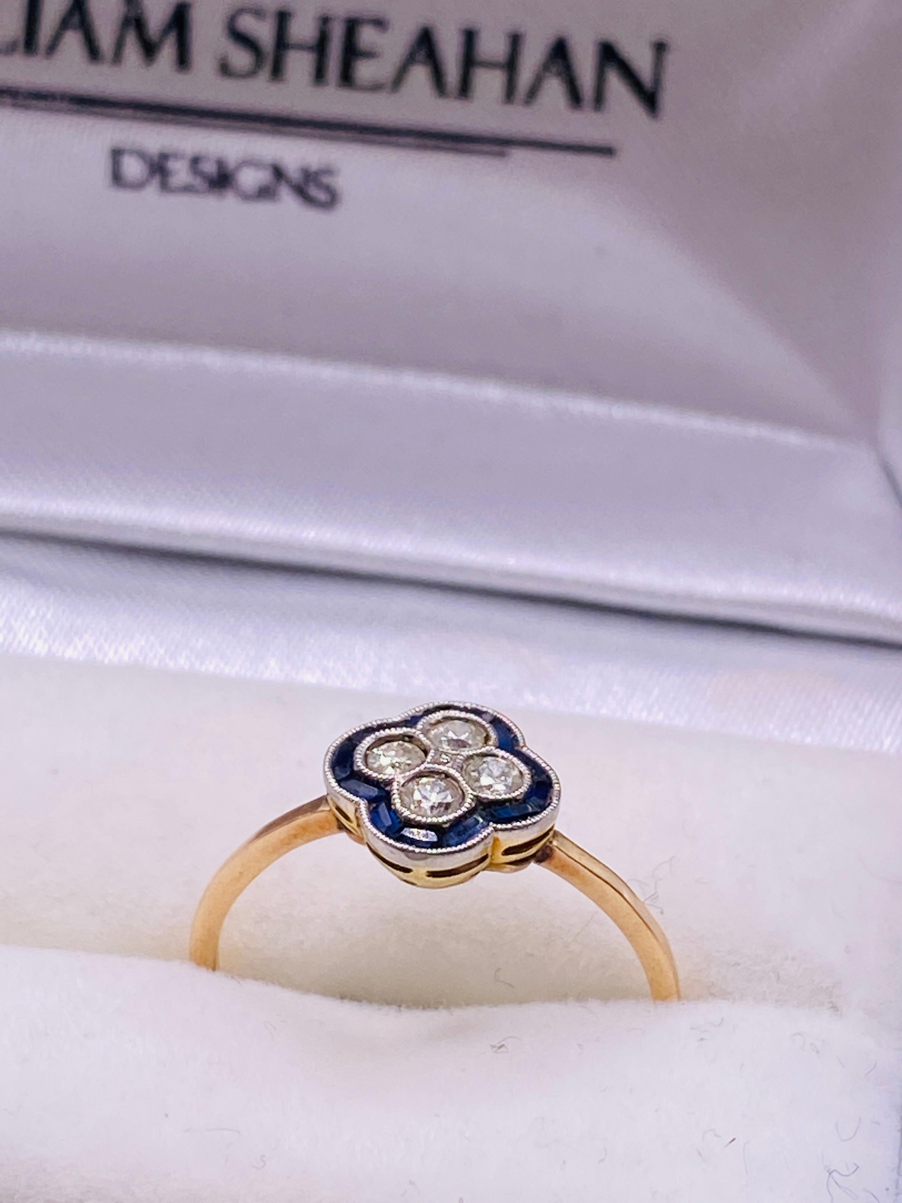 Sapphire & Diamond Two-Tone Gold Ring In Good Condition For Sale In DALLAS, TX