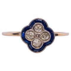 Sapphire & Diamond Two-Tone Gold Ring