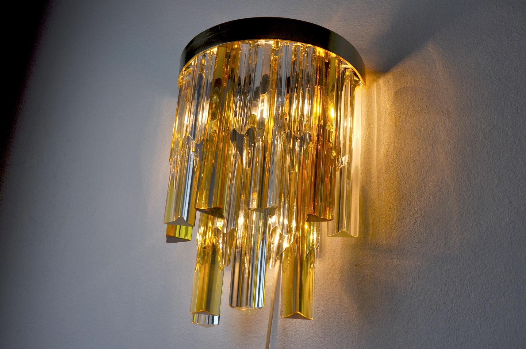 Glass Two-Tone Sconce by Paolo Venini, Italy, 1970s For Sale