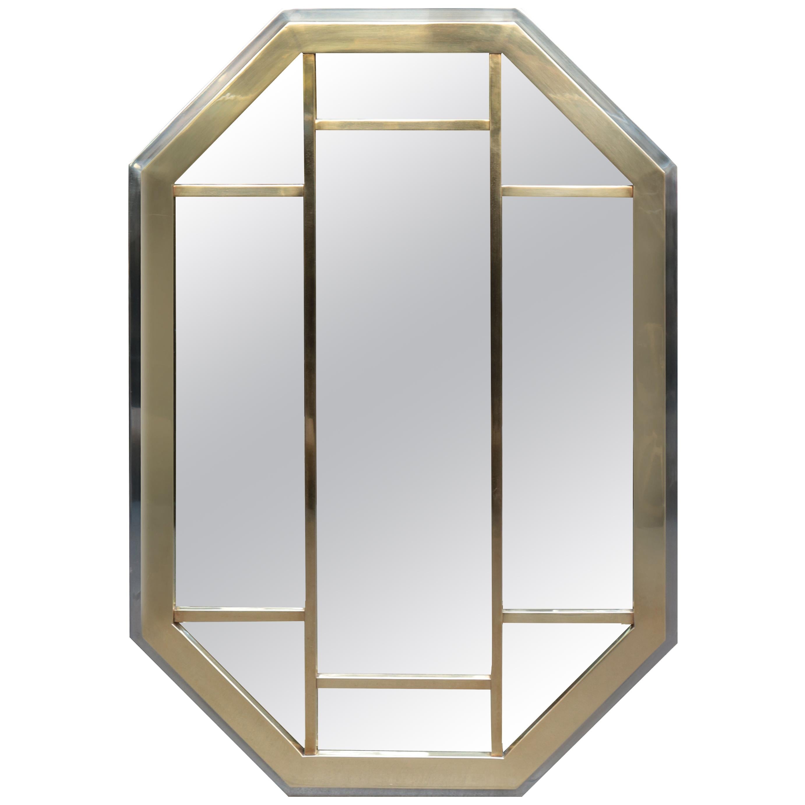 Two-Tone Segmented Modernist Mirror