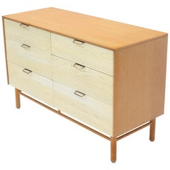 Dos tonos Seis 6 cajones Roble cerusa Cómoda Credenza by Mengel