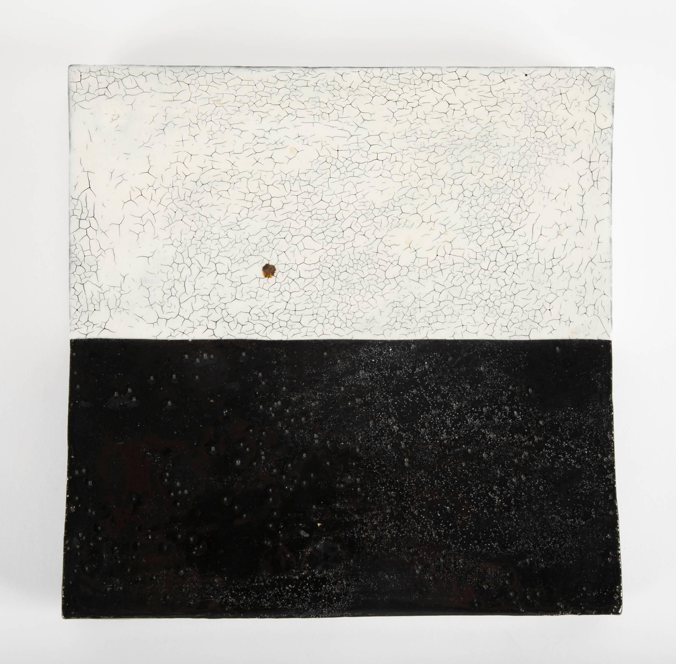 Late 20th Century Two-Tone Square Plate / Wall Panel by Jun Kaneko For Sale