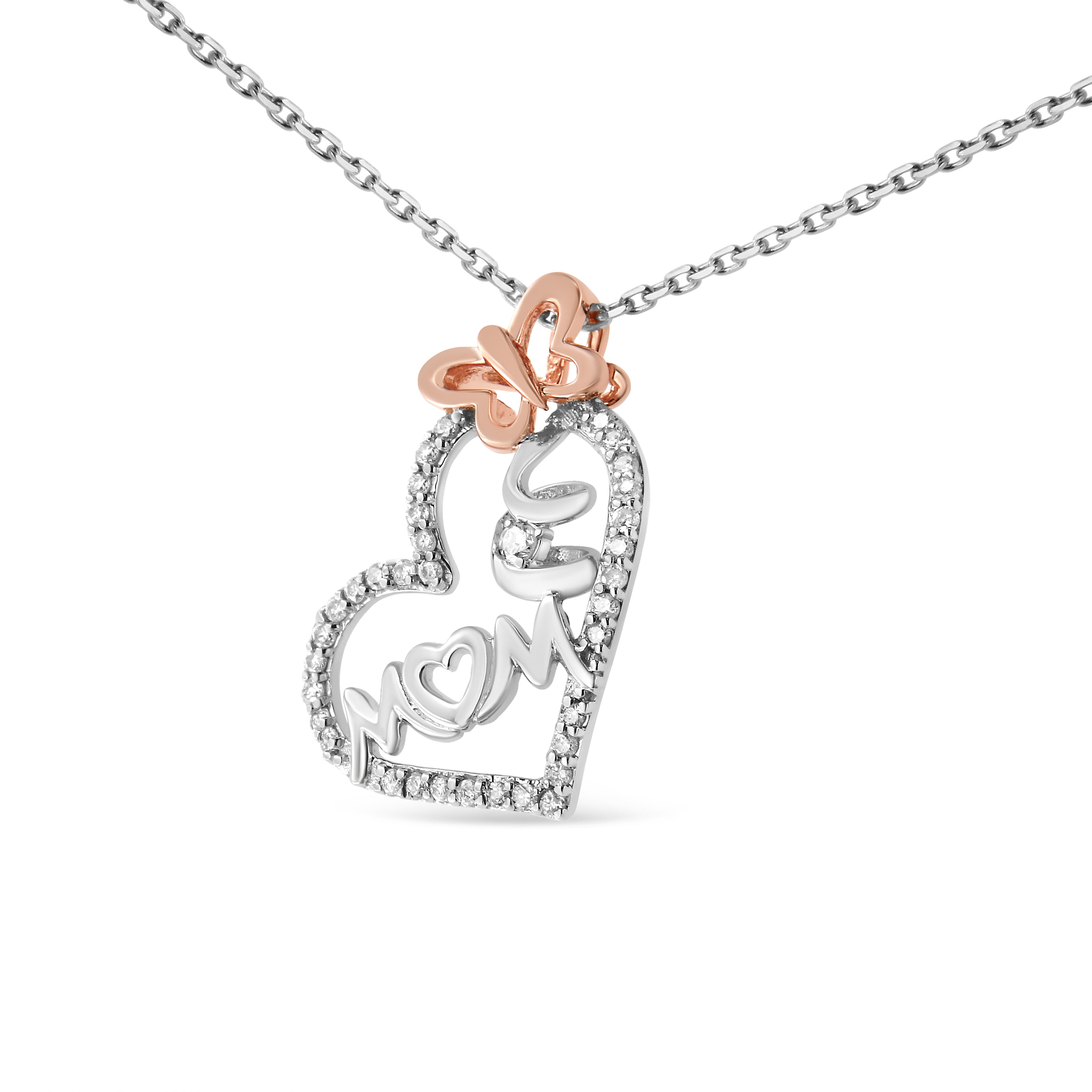 Thanks your mom for always being there with you by presenting her this lovely heart pendant. It is crafted of sterling silver and features a 