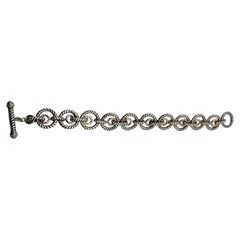 Two-Tone Sterling Silver and 14K Gold Charles Krypell Link Bracelet