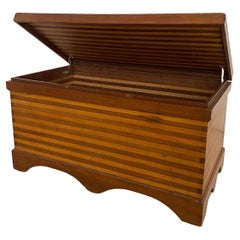 Two-Tone Stripe Solid Wood Trunk/ Blanket Chest