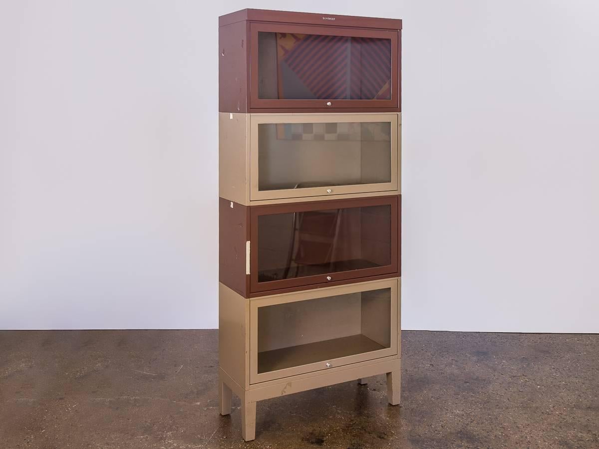 Two-Tone Tall Metal Barrister Bookcases 1