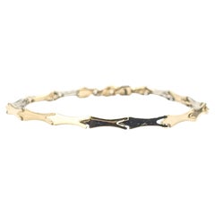 Two-Tone Tennis Bracelet in 14k Gold