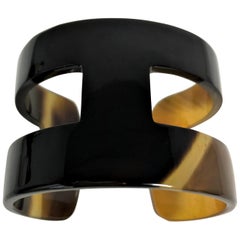 Two-Tone Tortoise Shell Colors "H" Style Horn Cuff or Bangle