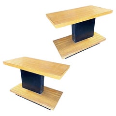 Two Tone, Two Tier Mid-Century Modernist Walnut Side Table