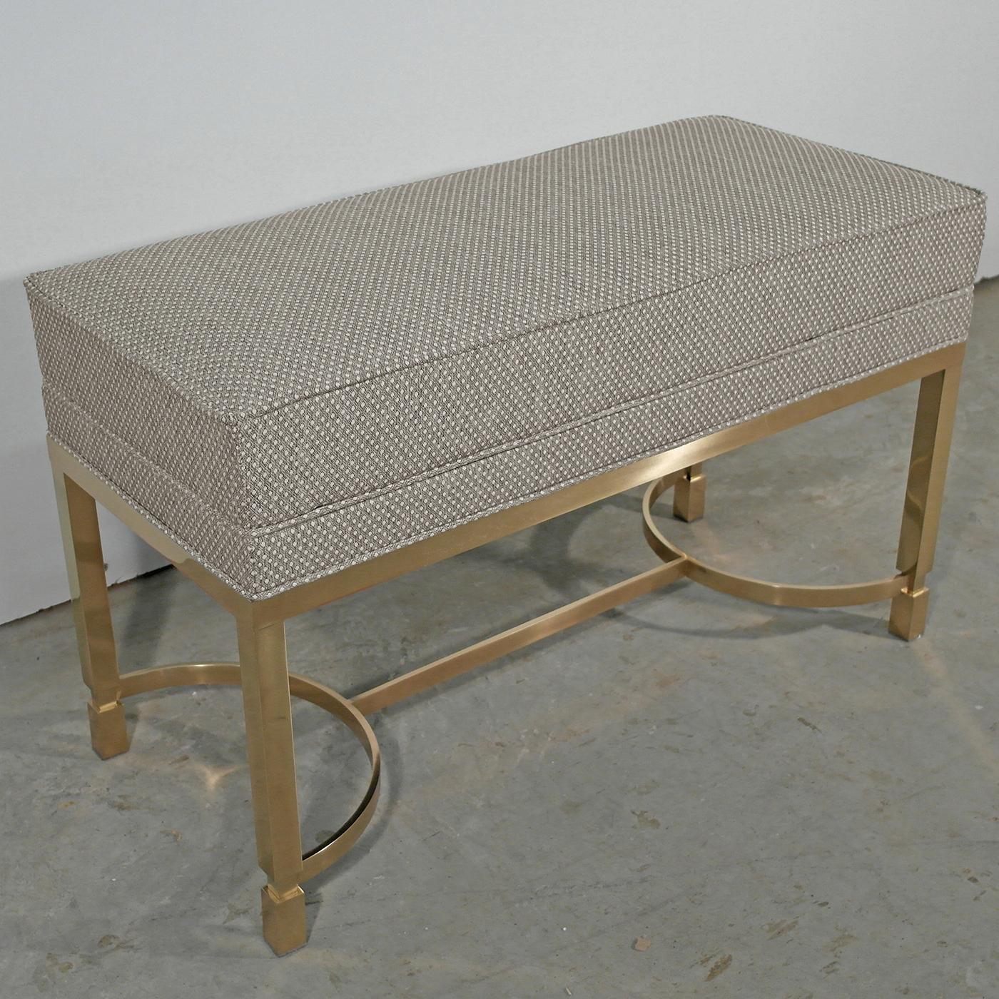 Modern Two-Tone Upholstered Bench For Sale