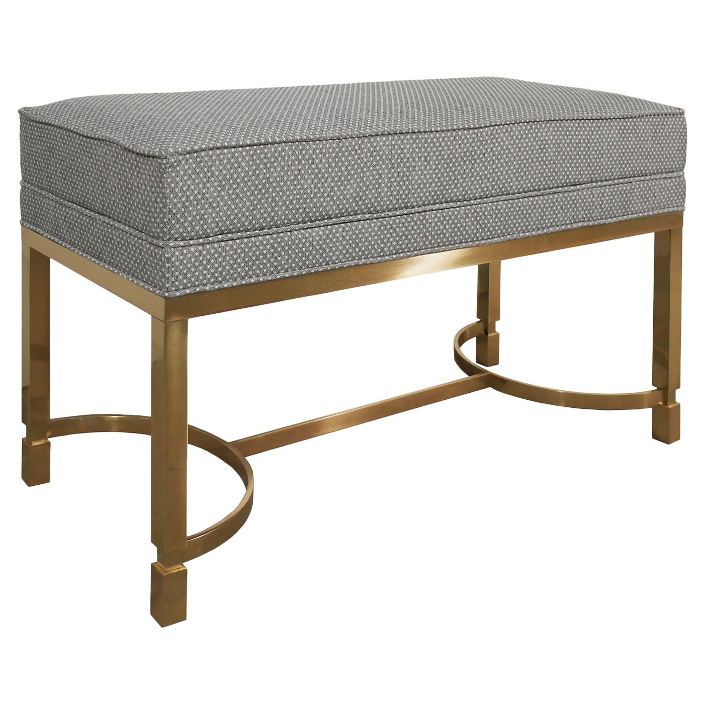 Two-Tone Upholstered Bench For Sale