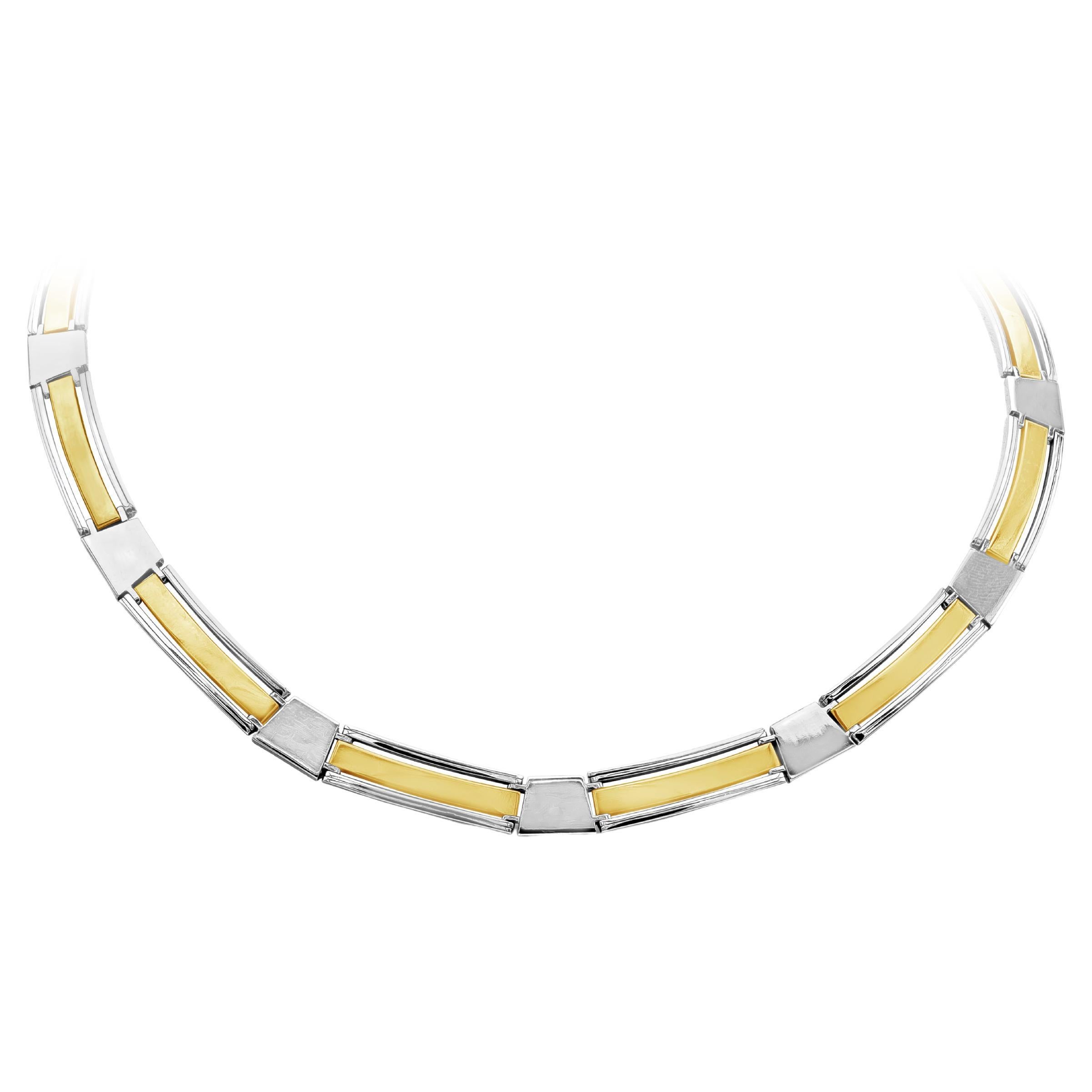 Versace Style Collar Necklace in Two-Tone Gold