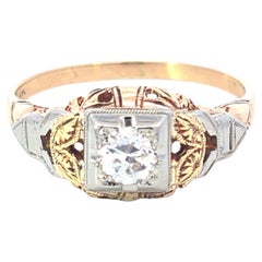 Two Tone Vintage Diamond Ring