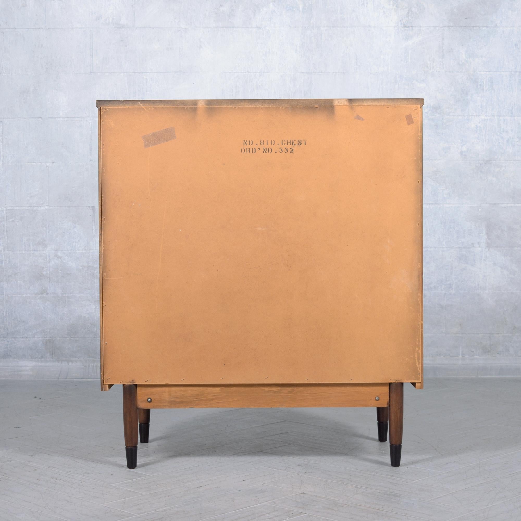 Modern Walnut Dresser Restored: Two-Tone Elegance & Craftsmanship For Sale 6