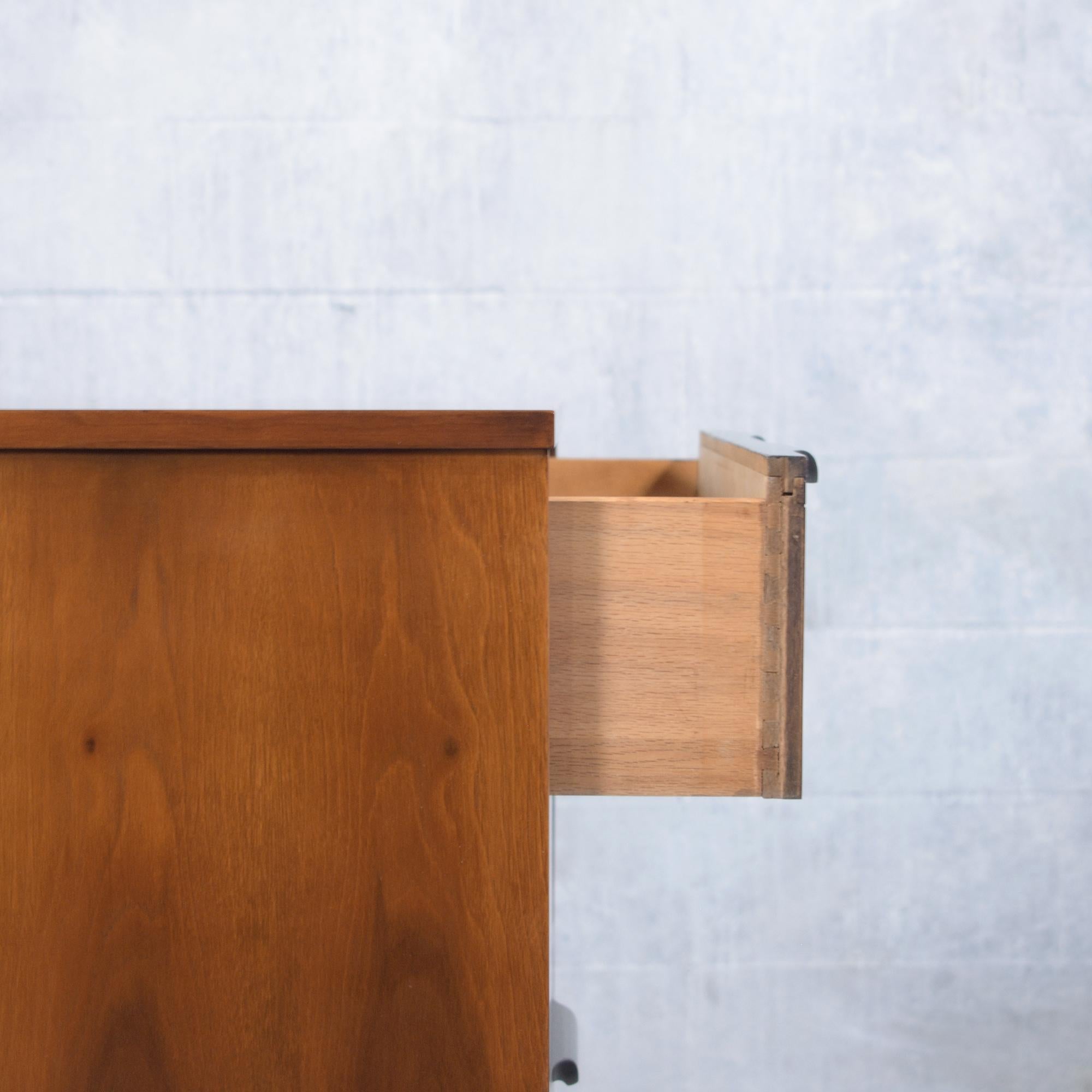 Modern Walnut Dresser Restored: Two-Tone Elegance & Craftsmanship For Sale 1