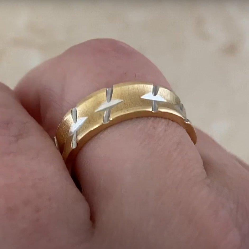 Fede nuziale bicolore, oro giallo 14K In condizioni ottime in vendita a New York, NY