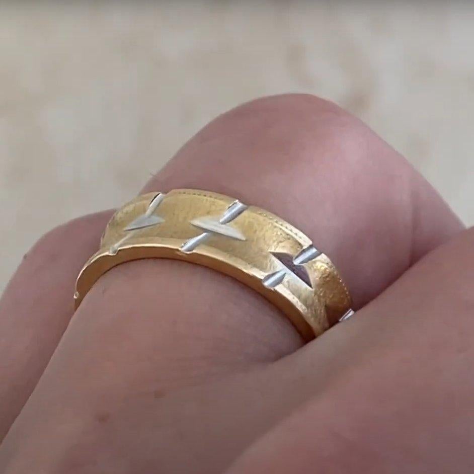 Fede nuziale bicolore, oro giallo 14K in vendita 1
