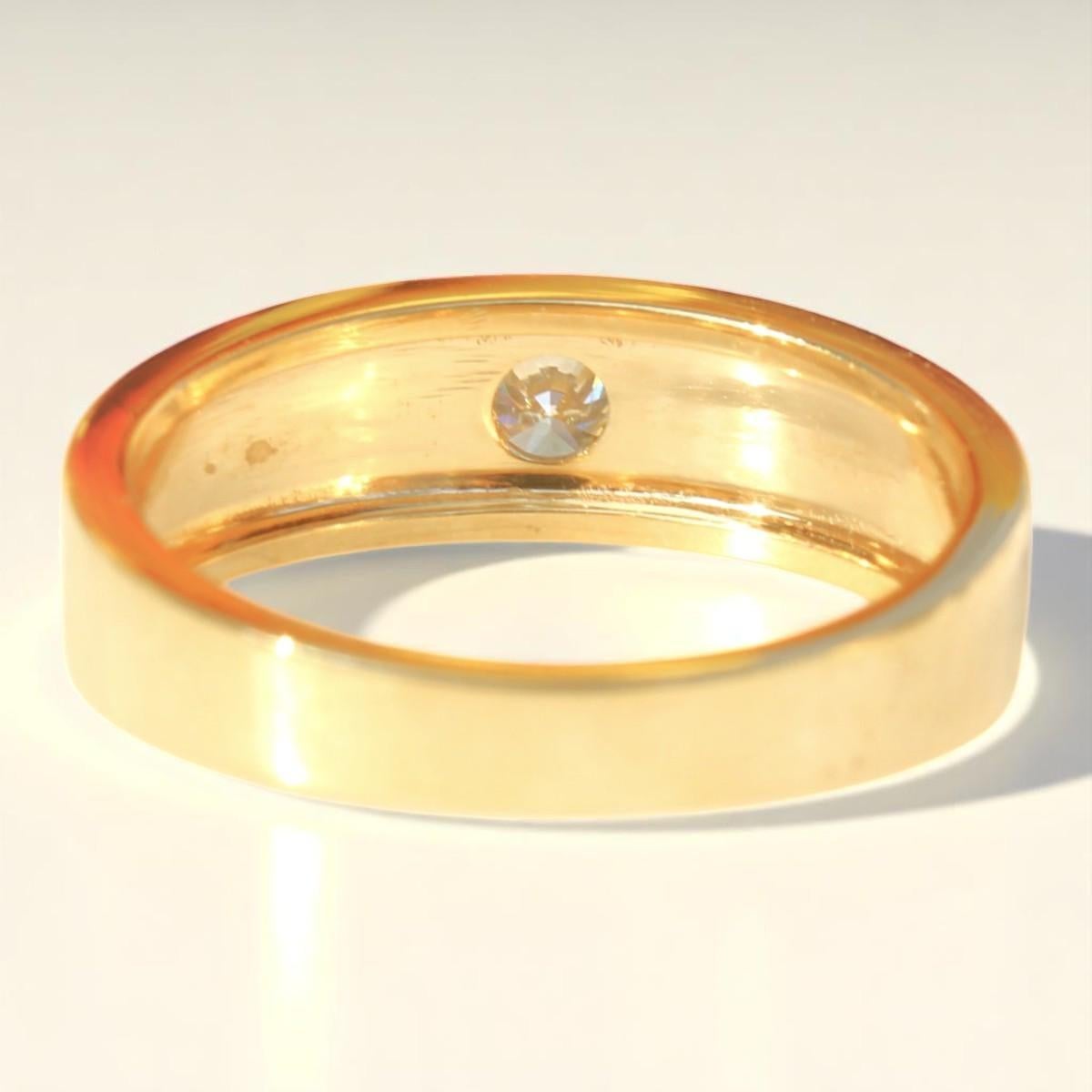 Anneau de mariage bicolore pour homme en or massif 14k (certifié) Pour femmes en vente