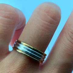 Two tone yellow and white gold wide wedding ring