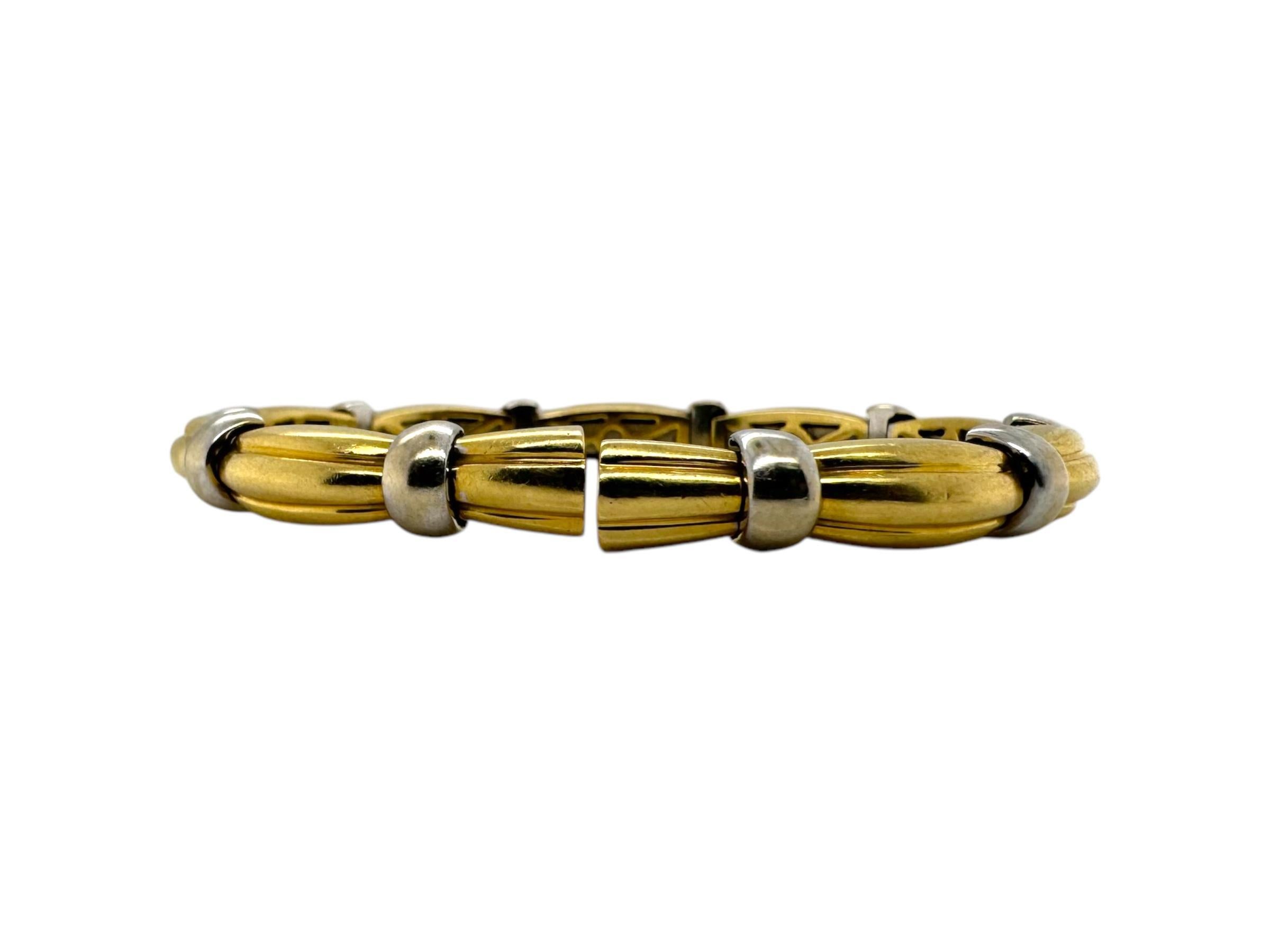Bracciale Bangle con diamanti in oro 18 carati bicolore in vendita 4