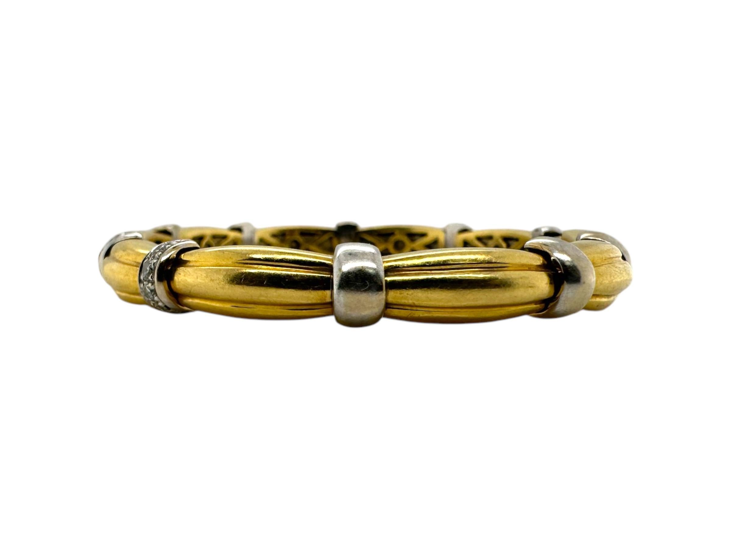 Bracciale Bangle con diamanti in oro 18 carati bicolore in vendita 1