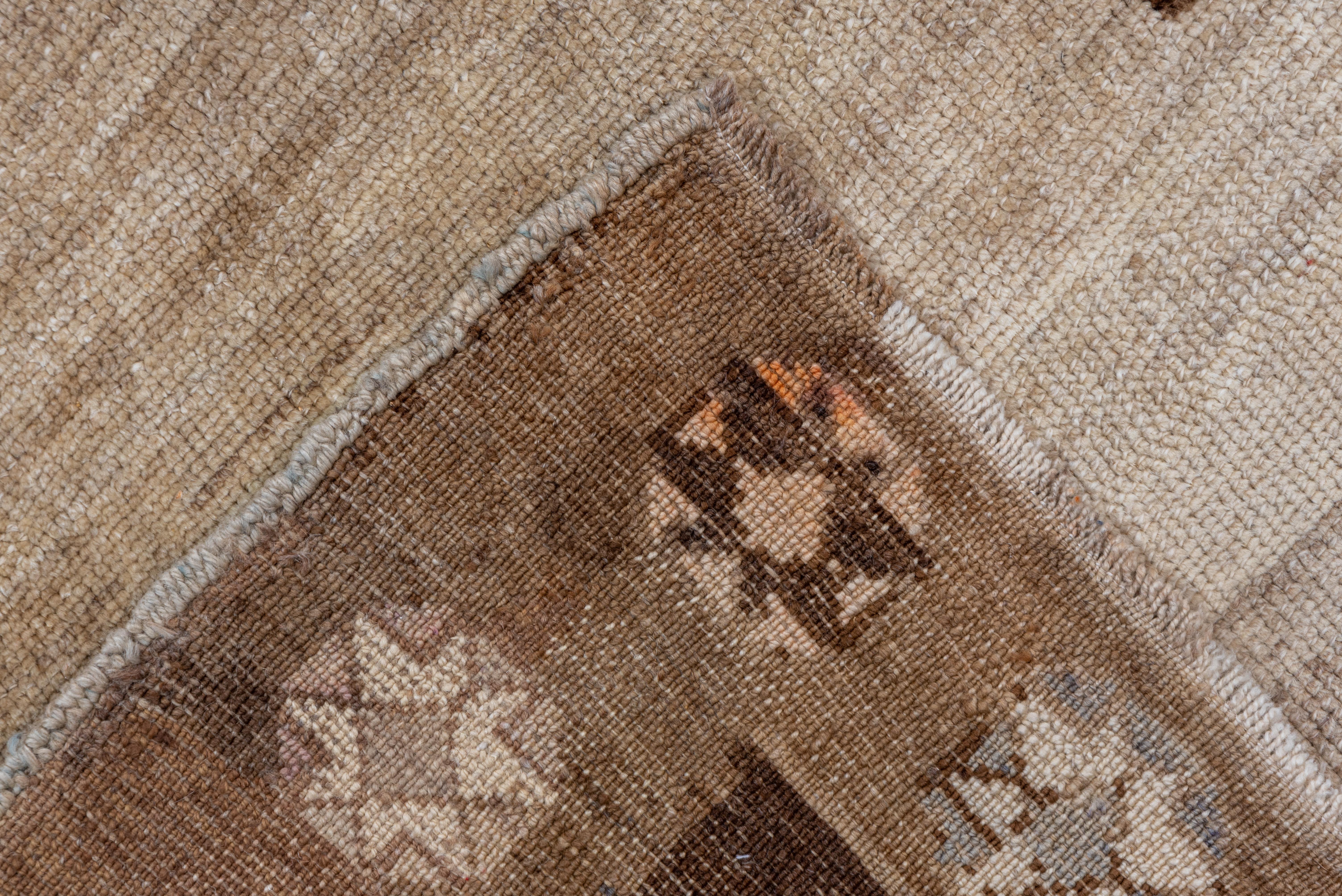 Wool Two-Toned Brown Turkish Oushak Carpet