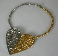 Two Toned Brutalist Heart Pendant