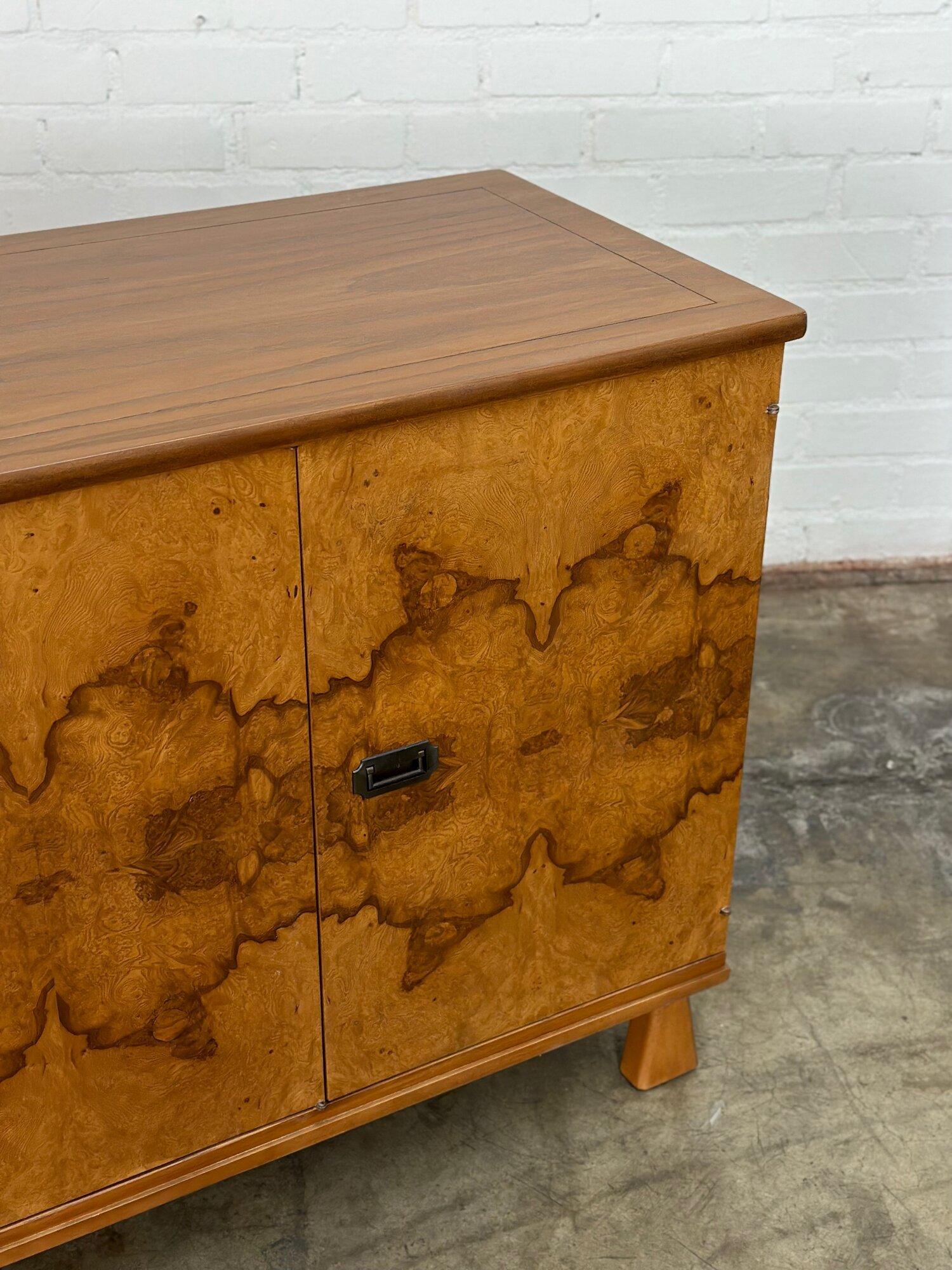 Two Toned Burlwood Credenza- Light Version In Good Condition In Los Angeles, CA