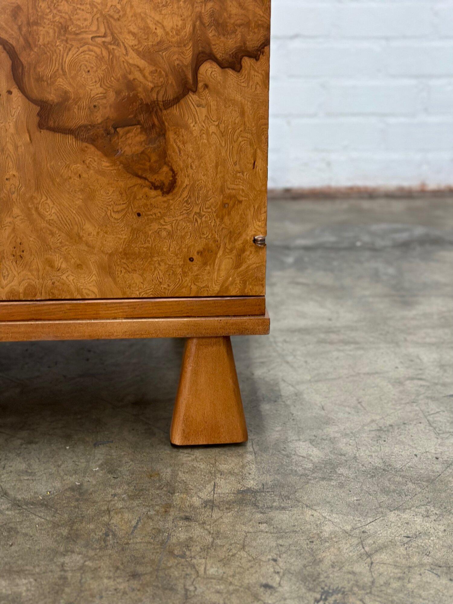 Late 20th Century Two Toned Burlwood Credenza- Light Version