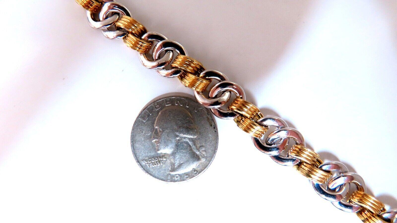 Bracelet à maillons en chaîne bicolore 14 carats Unisexe en vente