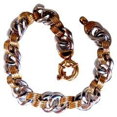 Bracelet à maillons en chaîne bicolore 14 carats