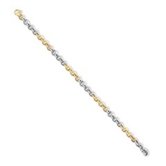 Two-Toned Fancy Polished Link Bracelet 14k Gold
