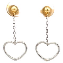 Vintage Two Toned Gold Dangly Heart Earrings