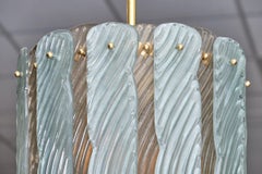 Farol de cristal de Murano, diseño bicolor con detalles de latón, Italia