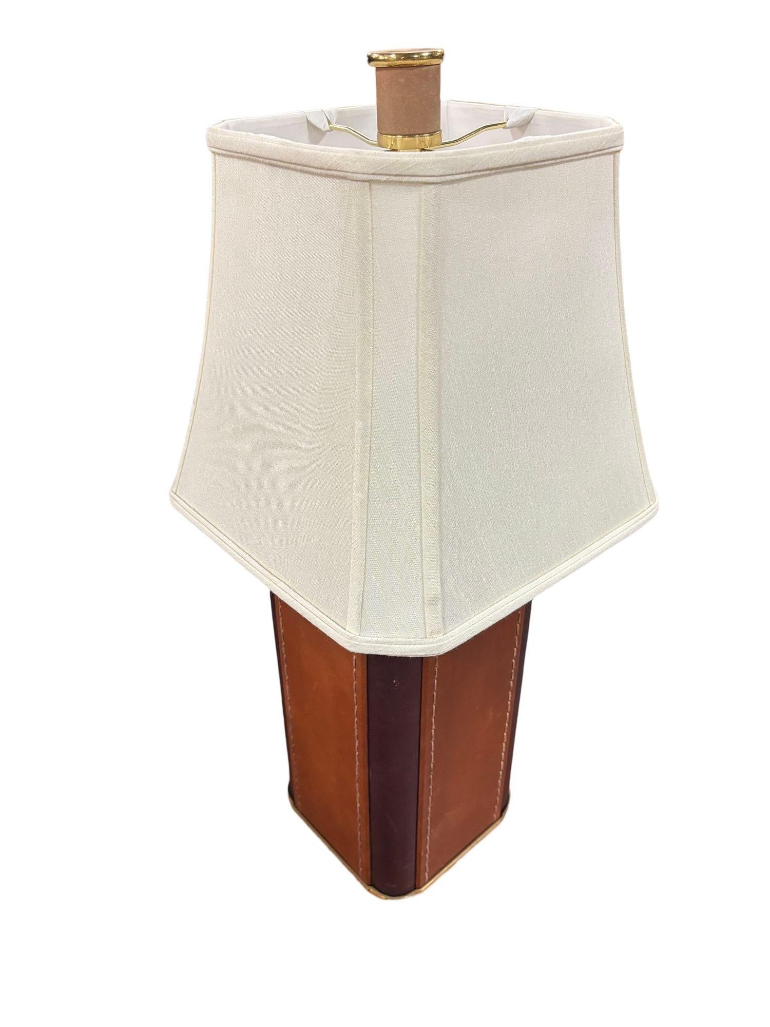 leather wrapped lamp