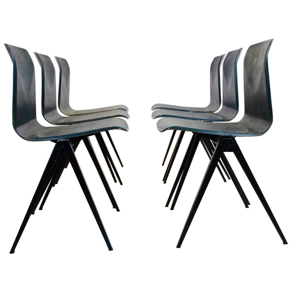 Two-Toned Stackable Pagholz Galvanitas S22 Industrial Diner Chairs For Sale