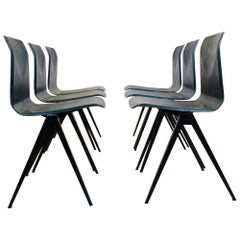 Two-Toned Stackable Pagholz Galvanitas S22 Industrial Diner Chairs