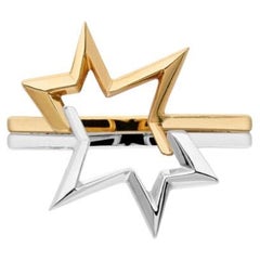 Anelli impilati bicolore - Oro giallo 18 carati e platino - Minimalista moderno