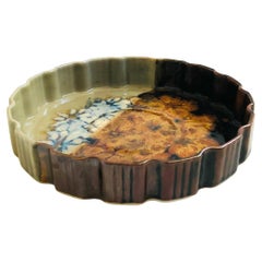 Piatto per quiche di Studio Pottery bicolore