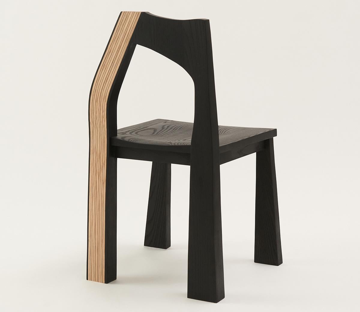 Modern Two-Toned Tapestry Dining Chair in Ash by Alexis & Ginger For Sale