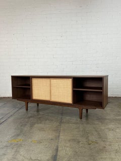 Two Toned Walnut & Cane Credenza