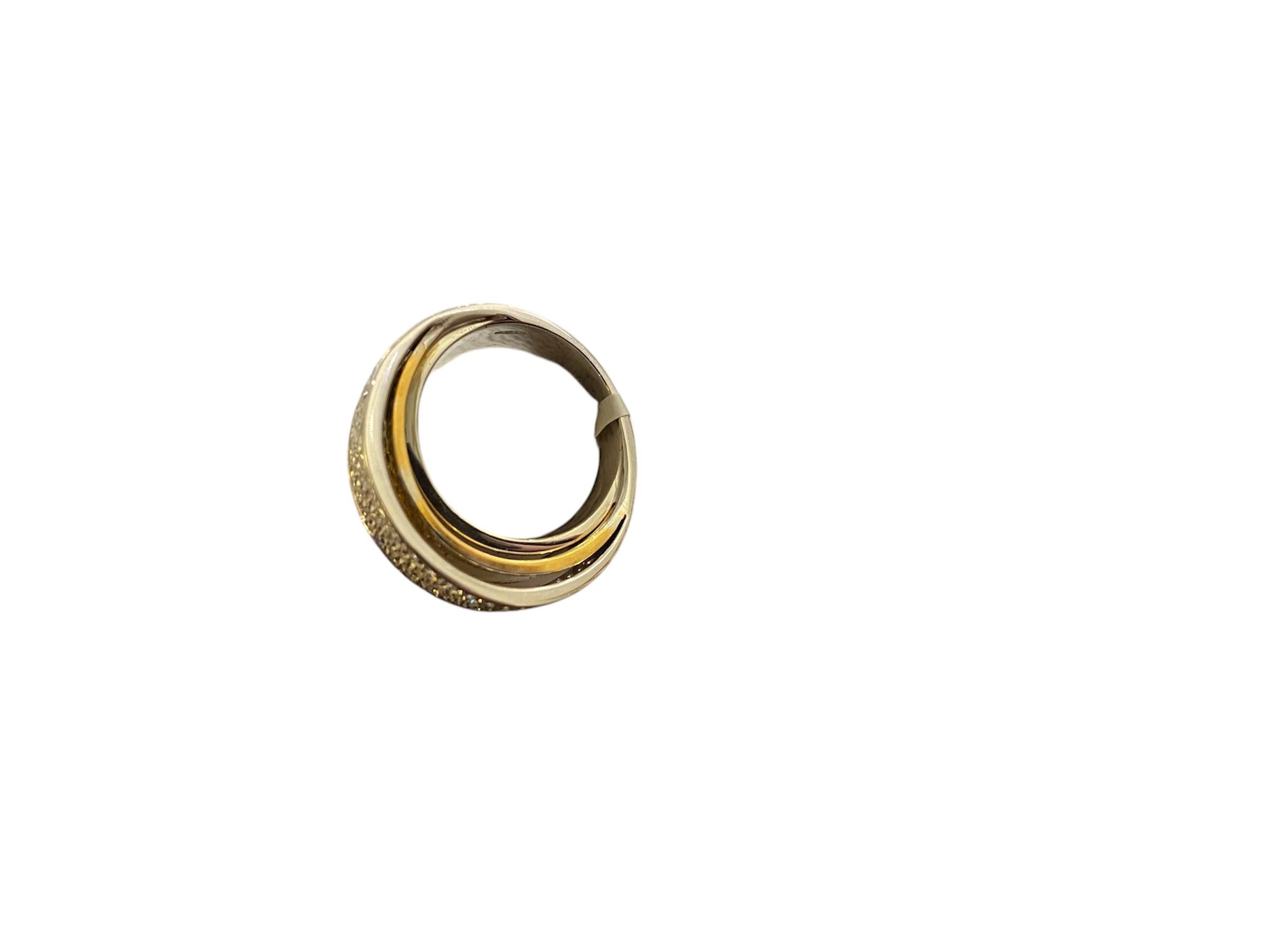Bague en or deux tons avec diamants en vente 2
