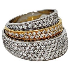 Bague en or deux tons avec diamants