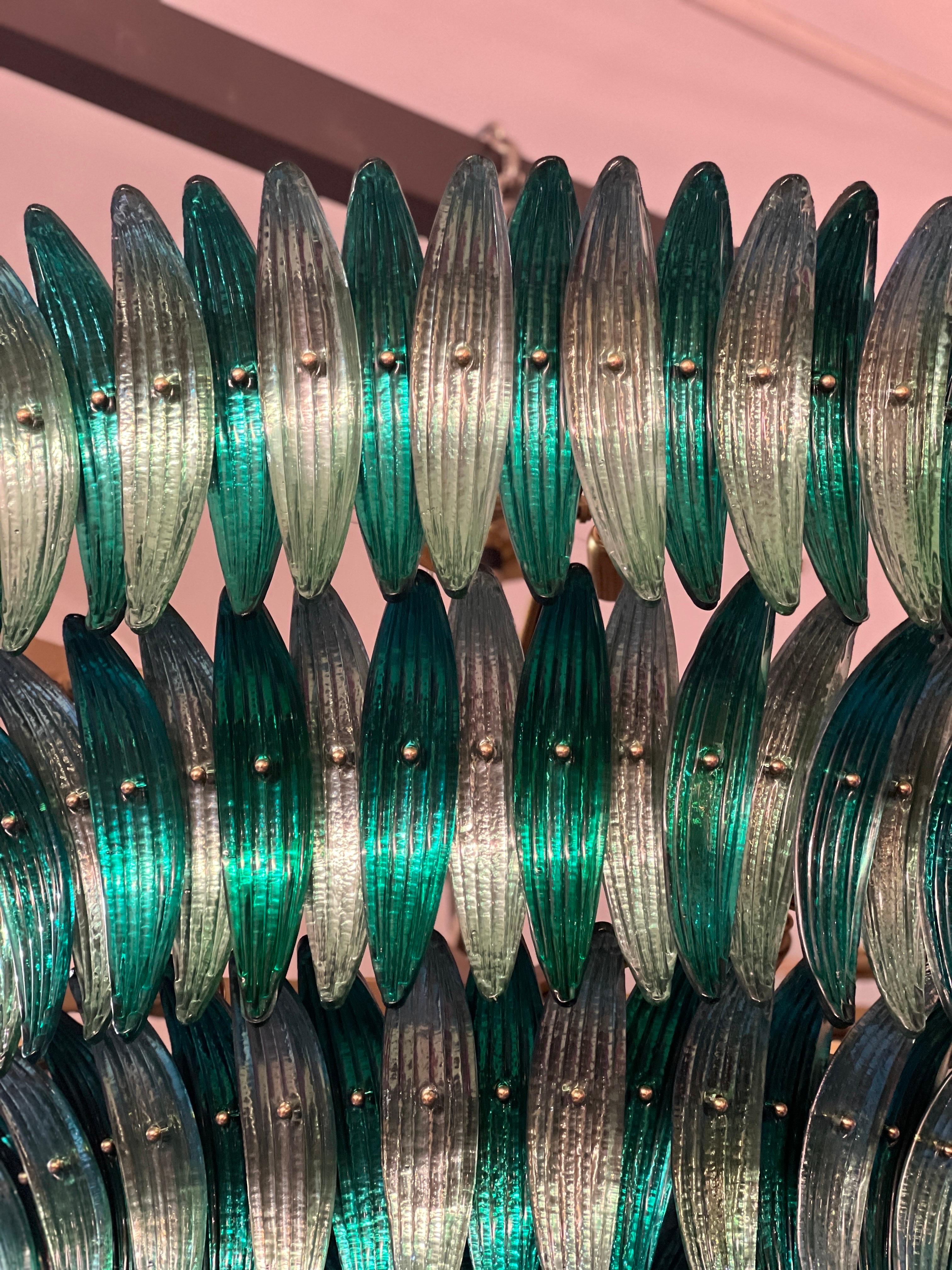 Lustre vert miroir en verre de Murano 1980 en vente 7