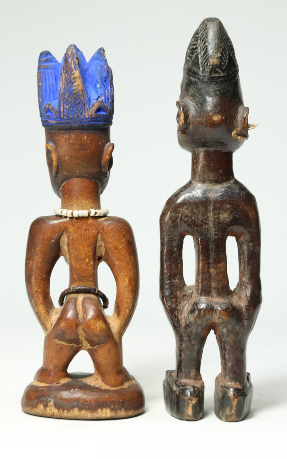 Hand-Carved Two Tribal Yoruba Ibeji 