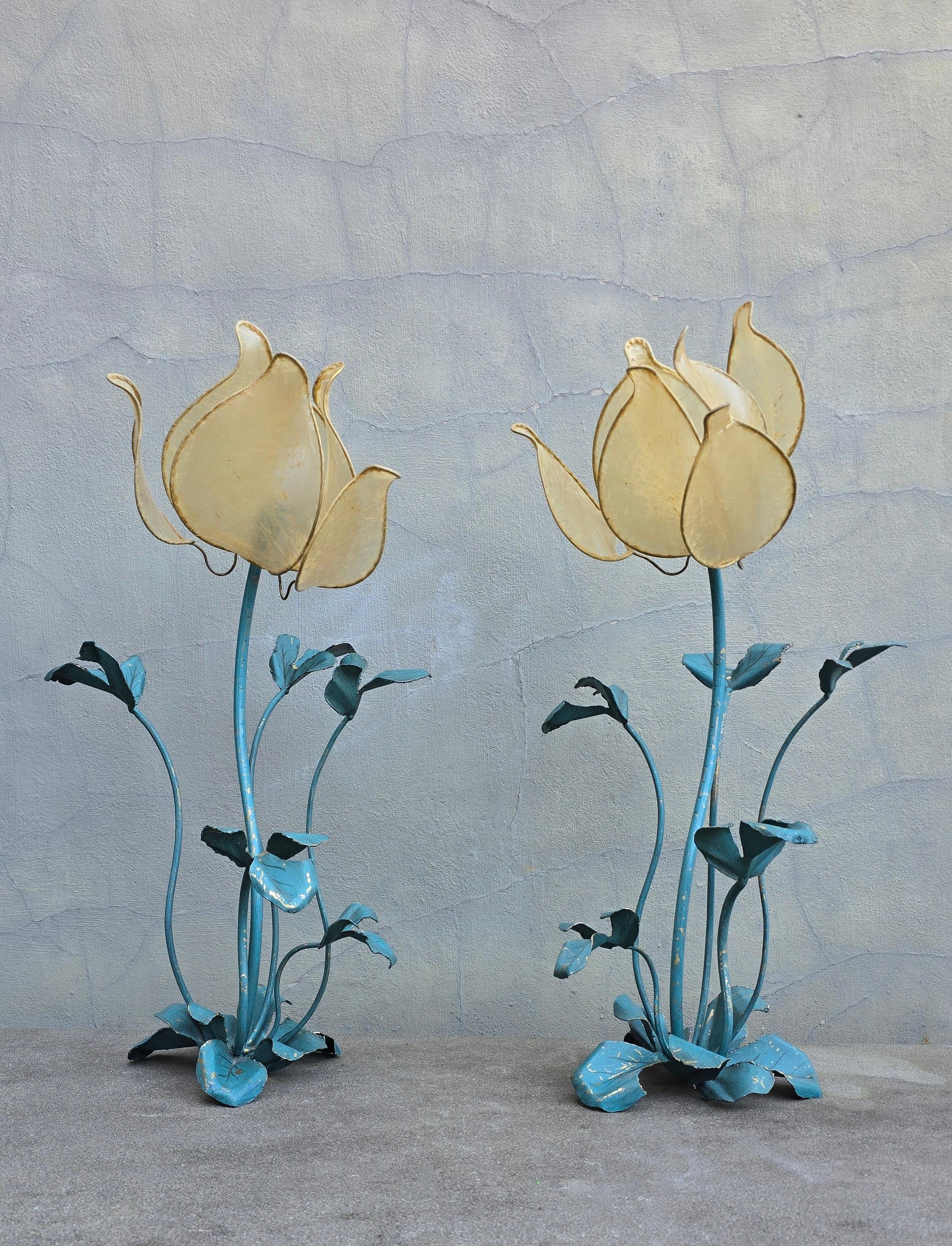 Two Unique Lotus Floor Lamps or Large Table Lamp For Sale 3